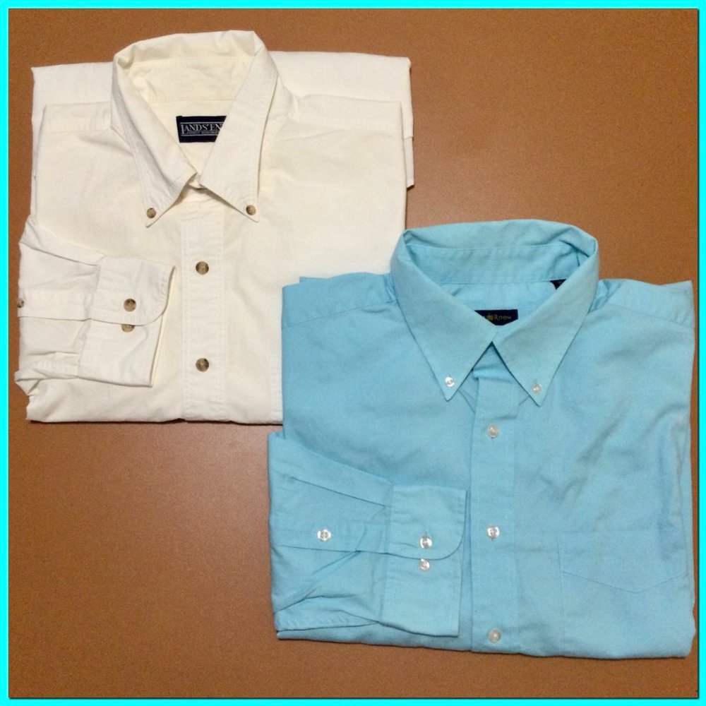2 Vtg Hvy Cotton Shirts, sz L